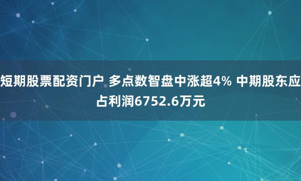 短期股票配资门户 多点数智盘中涨超4% 中期股东应占利润6752.6万元