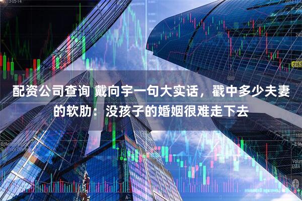 配资公司查询 戴向宇一句大实话，戳中多少夫妻的软肋：没孩子的婚姻很难走下去
